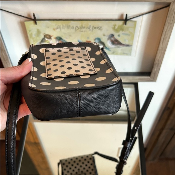 Kate Spade Black and White Polka Dot Crossbody 3.5”x6.5” - Picture 7 of 16